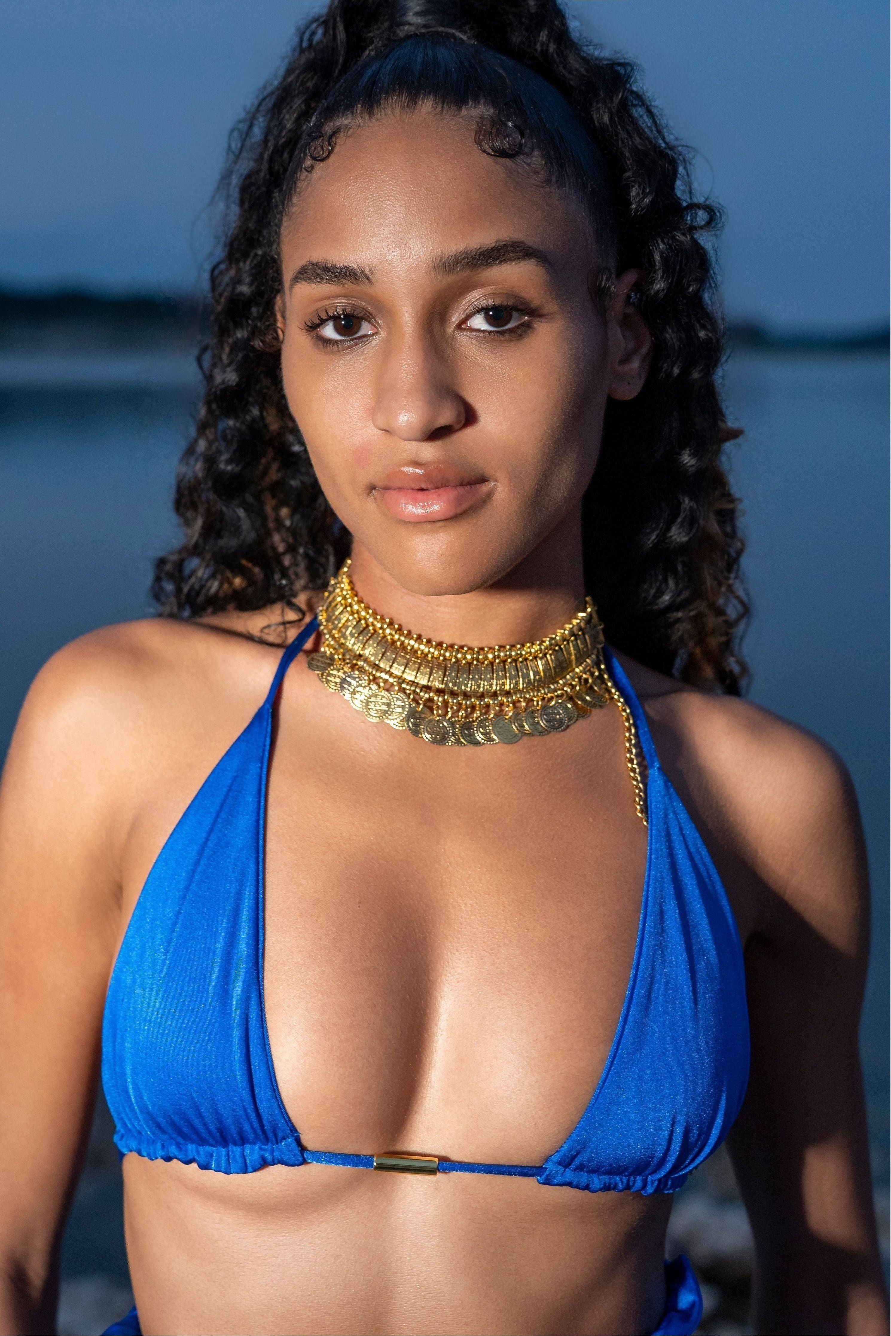 Amira Royal Blue String Bikini Top